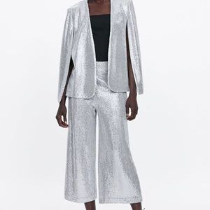 NWT Zara Sequin Palazzo Pants